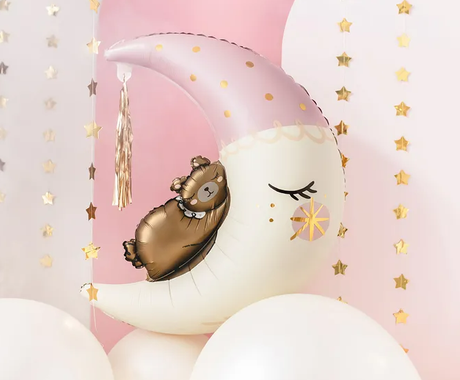 Maan roze follieballon - 98 cm