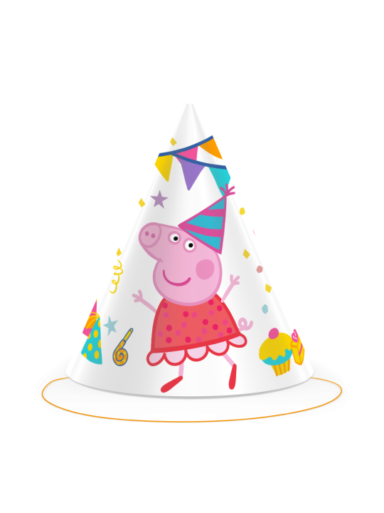 Peppa Pig feesthoedjes (6st)