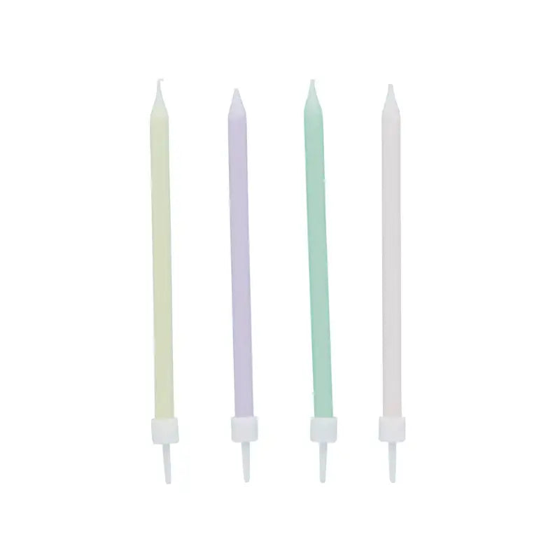 Pastelkleurige kaarsen - set van 12