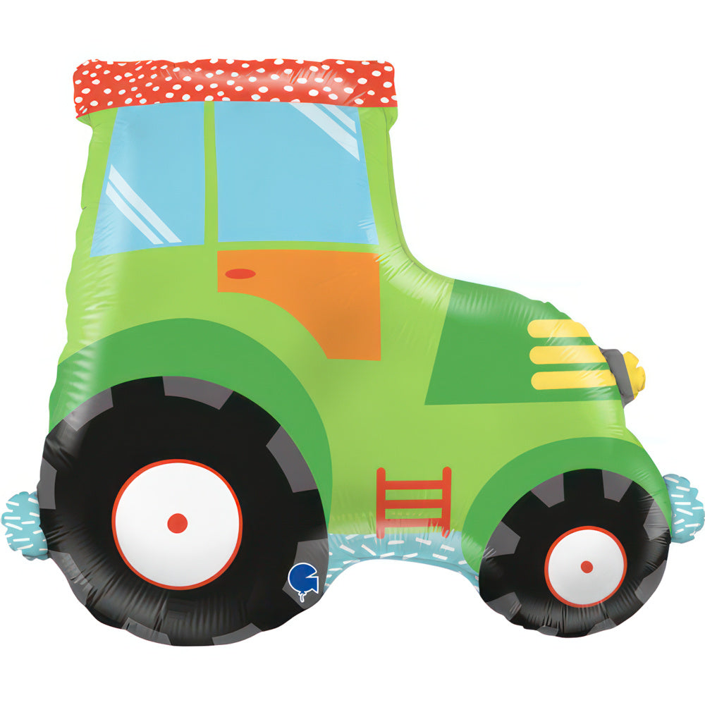 Tractor groen folieballon