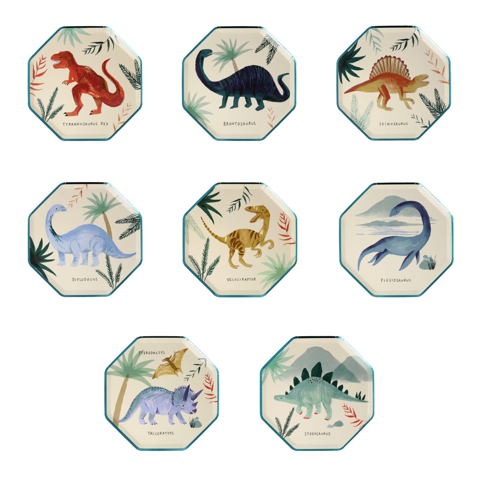 Dinosaurus bordjes (8st)