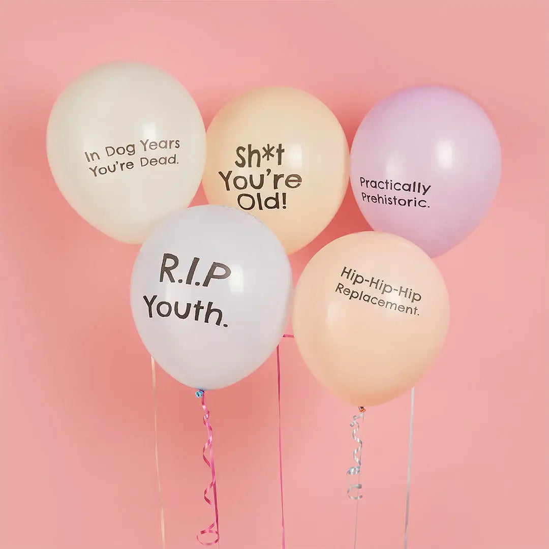 “Shit you’re old” ballonnen - set van 5