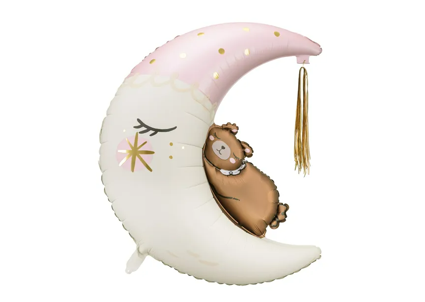 Maan roze follieballon - 98 cm